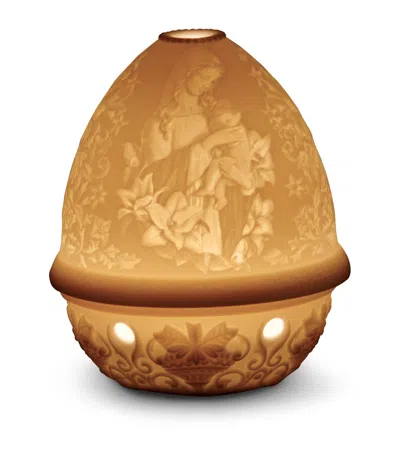 Lladrò Lladró Madonna Of The Flowers Lithophane Votive Lamp In Brown