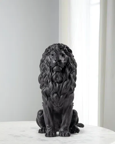 Lladrò Majestic Lion Sculpture In Black