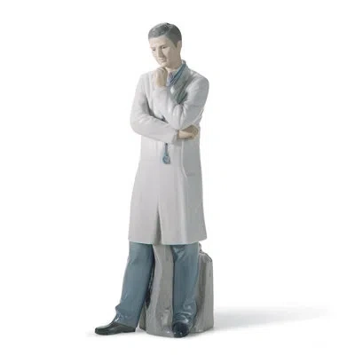 Lladrò Male Doctor Figurine In White,blue