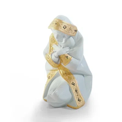 Lladrò Mary Figurine In White,gold