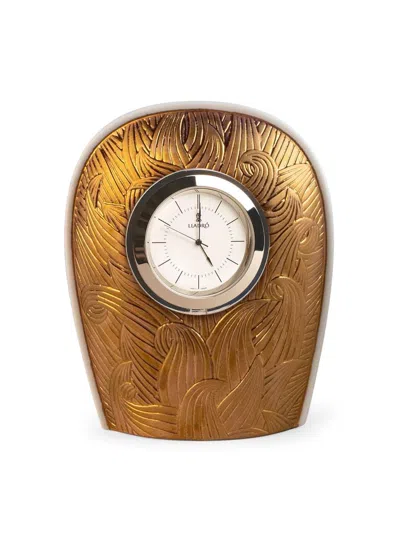 Lladrò Mirage Porcelain Mantle Clock In Whiteandgold