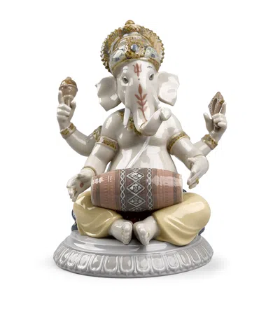 Lladrò Lladró Mridangam Ganesha Figurine In White