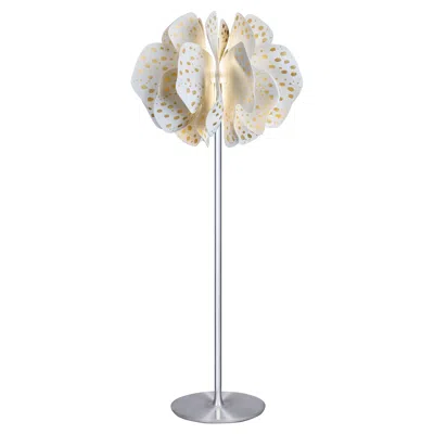 Pre-owned Lladrò Nightbloom Floor Lamp. White & Gold.