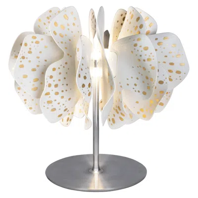 Pre-owned Lladrò Nightbloom Table Lamp. White & Gold