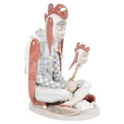 Pre-owned Lladrò Norman Rockwell Court Jester Statue By Lladró Porcelain, Ltd 1234/5000 In Brown