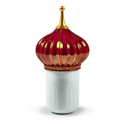 Lladrò North Tower Night Approaches Scented Novelty Candle In White;red;gold