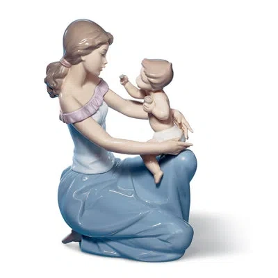 Lladrò One For You One For Me Mother Figurine In Blue