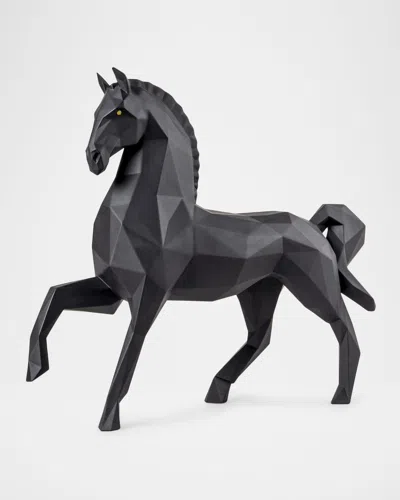 Lladrò Origami Horse Sculpture In Black