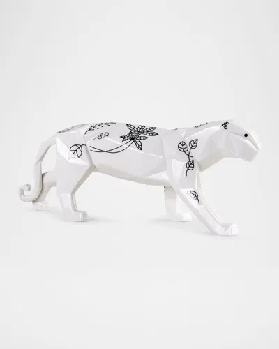 Lladrò Origami Jungle Panther Sculpture In White