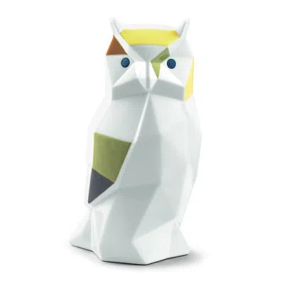 Lladrò Origami Owl Figurine In White,green