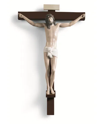 Lladrò Our Saviour Crucifix In Beige,brown,white