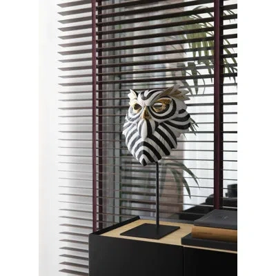 Lladrò Owl Wall Décor In Black;white;gold
