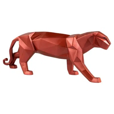 Pre-owned Lladrò Lladró Panther, Metallic Red