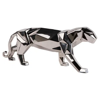 Pre-owned Lladrò Panther 'silver' Sculpture In Gray