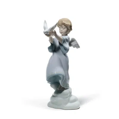 Lladrò Peace On Earth Angel Figurine In Light Blue