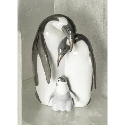 Lladrò Penguin Family Figurine In Blue