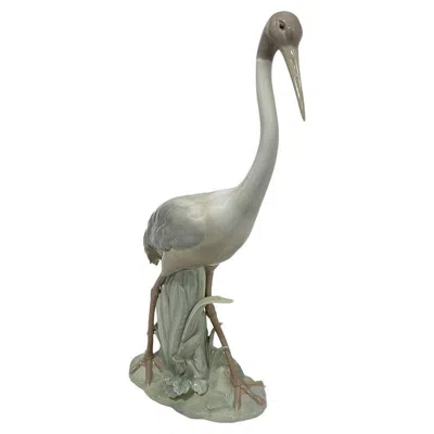 Pre-owned Lladrò Lladro Porcelain Crane, 1970s In Gray