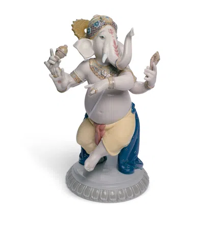 Lladrò Lladró Porcelain Dancing Ganesha Figurine In Multi