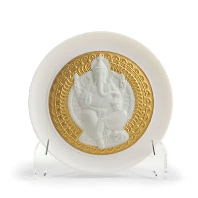 Lladrò Porcelain Decorative Plate In White/gold In White,gold