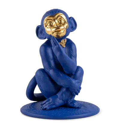Lladrò Lladró Porcelain Little Monkey Figurine In Blue
