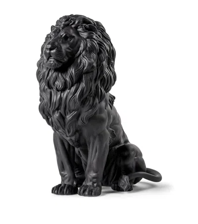 Lladrò Lladró Porcelain Majestic Lion Figurine In Black