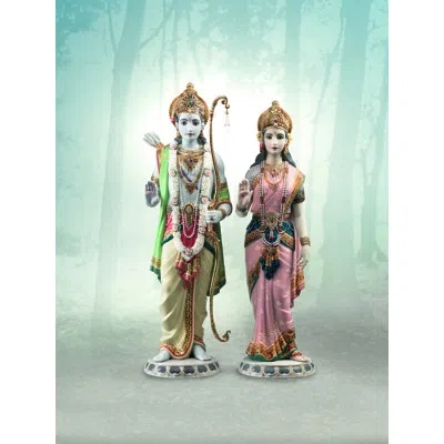 Lladrò Rama And Sita Figurine In Pink,cream