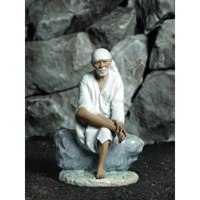 Lladrò Sai Baba Figurine In White,gray