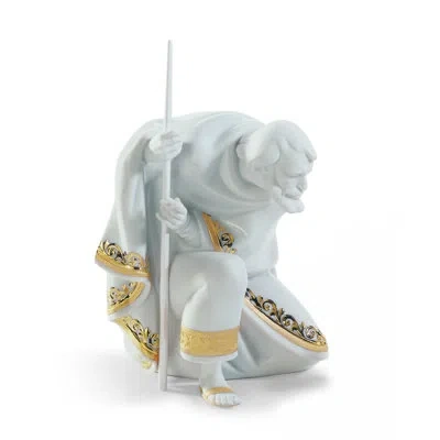 Lladrò Saint Joseph Figurine In White,gold