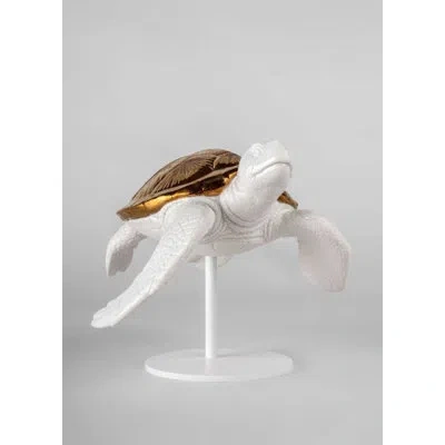 Lladrò Sea Turtles Couple In Gold,white