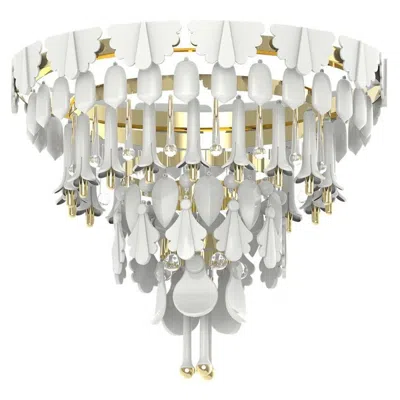 Pre-owned Lladrò Seasons Chandelier 70cm, Sunrise In Transparent