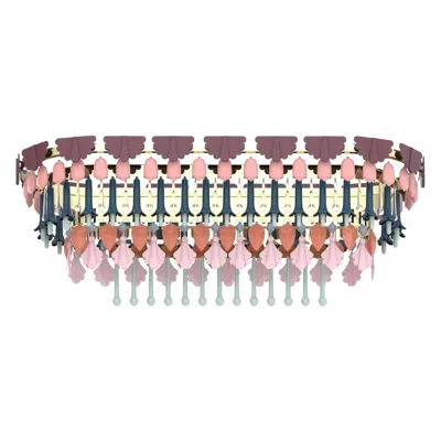 Pre-owned Lladrò Seasons Chandelier Oval 150cm, Fall In Sand