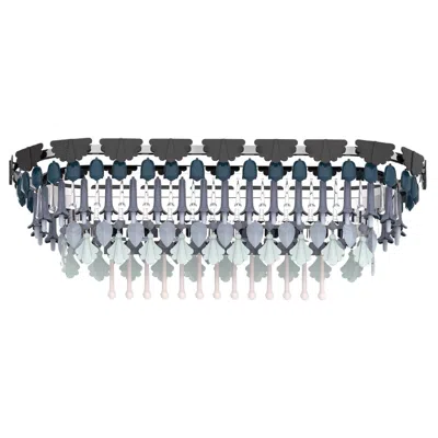Pre-owned Lladrò Seasons Chandelier Oval 150cm, Winter In Transparent