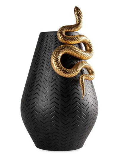Lladrò Snakes Porcelain Vase In Black
