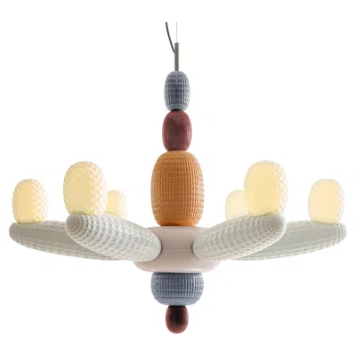 Pre-owned Lladrò Soft Blown Chandelier. Pink (us)