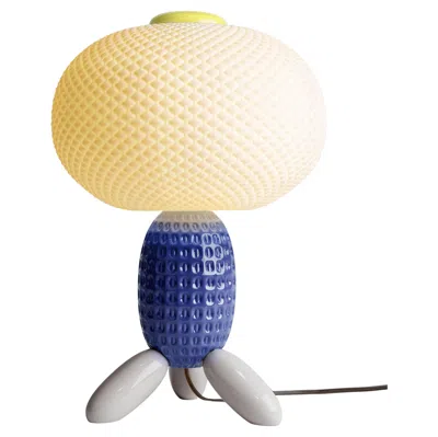 Pre-owned Lladrò Soft Blown Table Lamp. Blue (us)