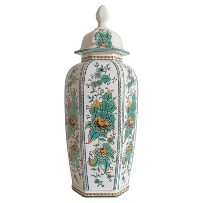 Pre-owned Lladrò Spanish Manises Large Porcelain Lidded Urn By Hispania/ Lladró, 1970s In Transparent