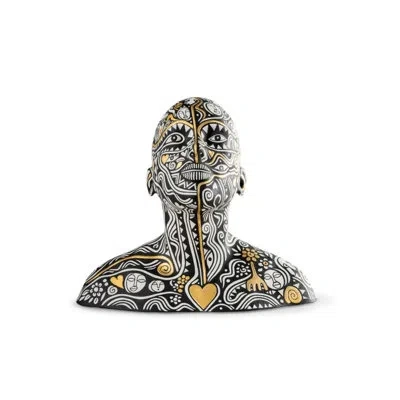 Lladrò The Dreamer Bust In Gold,black,white