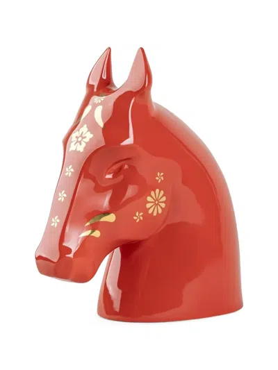Lladrò The Horse Floral-print Sculpture In Red
