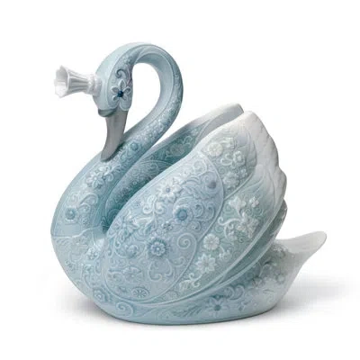Lladrò The Swan Princess Figurine In Blue