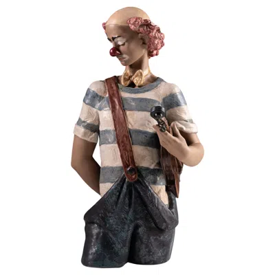 Pre-owned Lladrò Torso De Payaso Lladró Limited Edition Clown With Violin Sculpture In Black