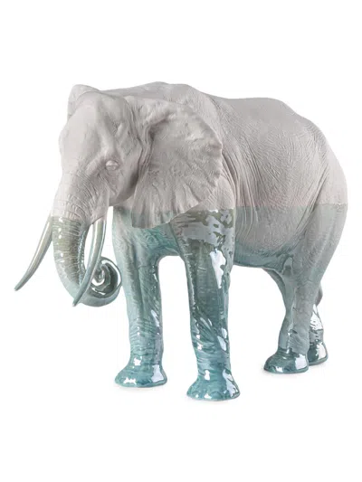 Lladrò Underwater Elephant Porcelain Sculpture In Gray