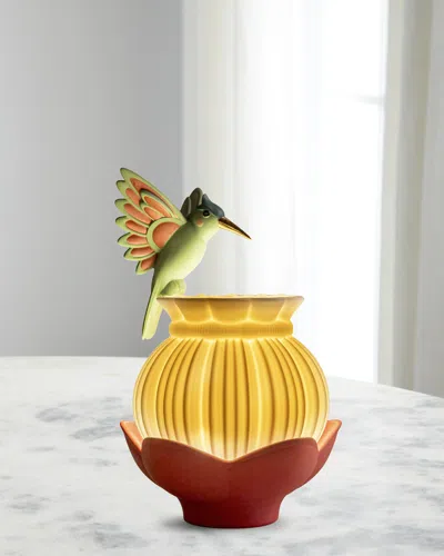 Lladrò Utopical 9" Wireless & Rechargeable Porcelain Table Lamp In Yellow