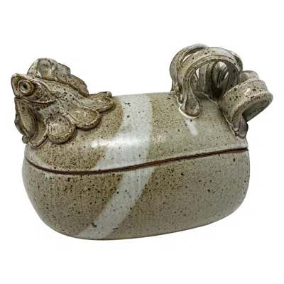 Pre-owned Lladrò Vintage Ginny And Paul Anthony Studio Pottery Chicken Tureen In Gray