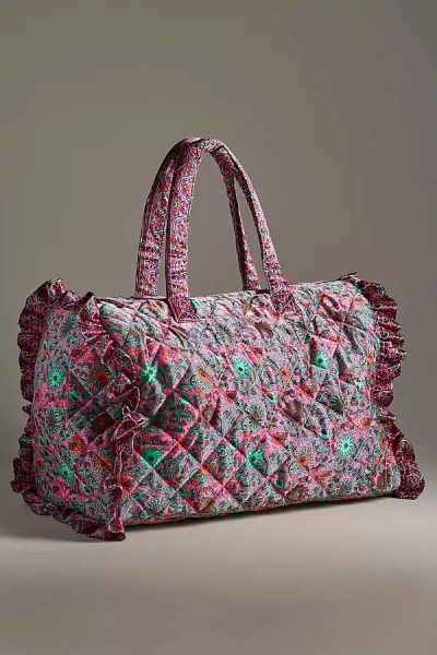 Llani Quilted Weekender Bag In Green