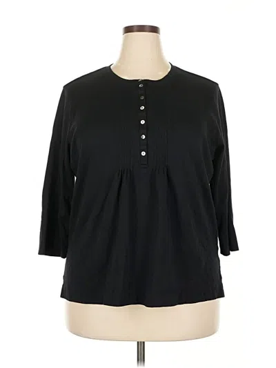 Pre-owned L.l.bean 3/4 Sleeve Blouse In Black