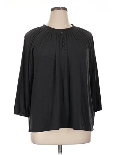 Pre-owned L.l.bean 3/4 Sleeve Blouse In Black