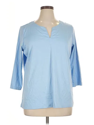 Pre-owned L.l.bean 3/4 Sleeve Blouse In Blue