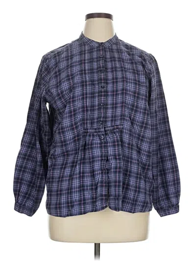 Pre-owned L.l.bean 3/4 Sleeve Blouse In Blue