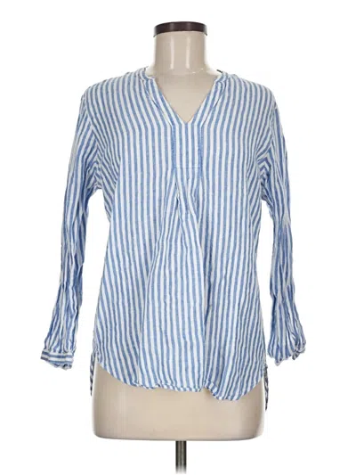 Pre-owned L.l.bean 3/4 Sleeve Blouse In Blue