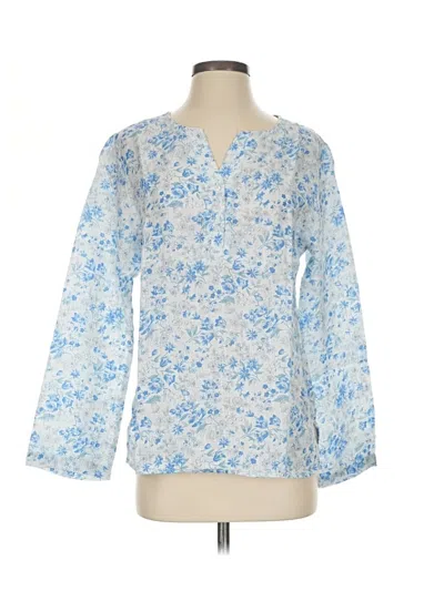 L.l.bean 3/4 Sleeve Blouse In Blue